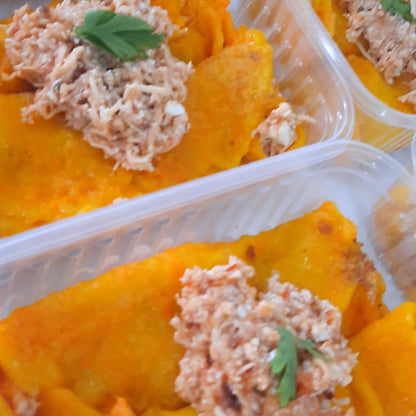 Panqueca de Cenoura Recheada com Frango e Ricota - NahTerra