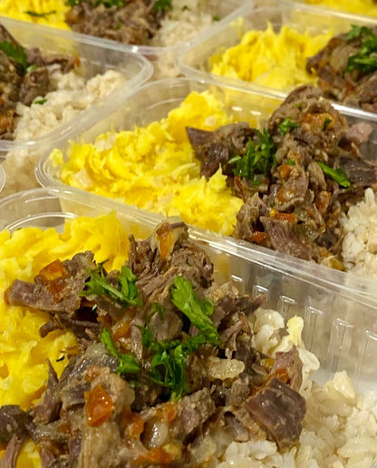 Creme de baroa com patinho desfiado e arroz - NahTerra