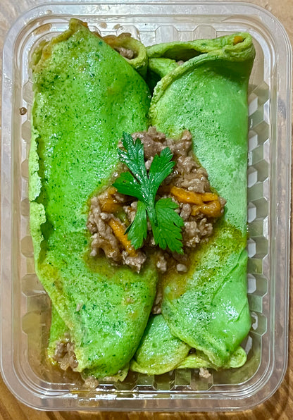 Panqueca de espinafre com carne - NahTerra