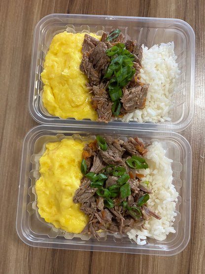 Creme de baroa com patinho desfiado e arroz - NahTerra