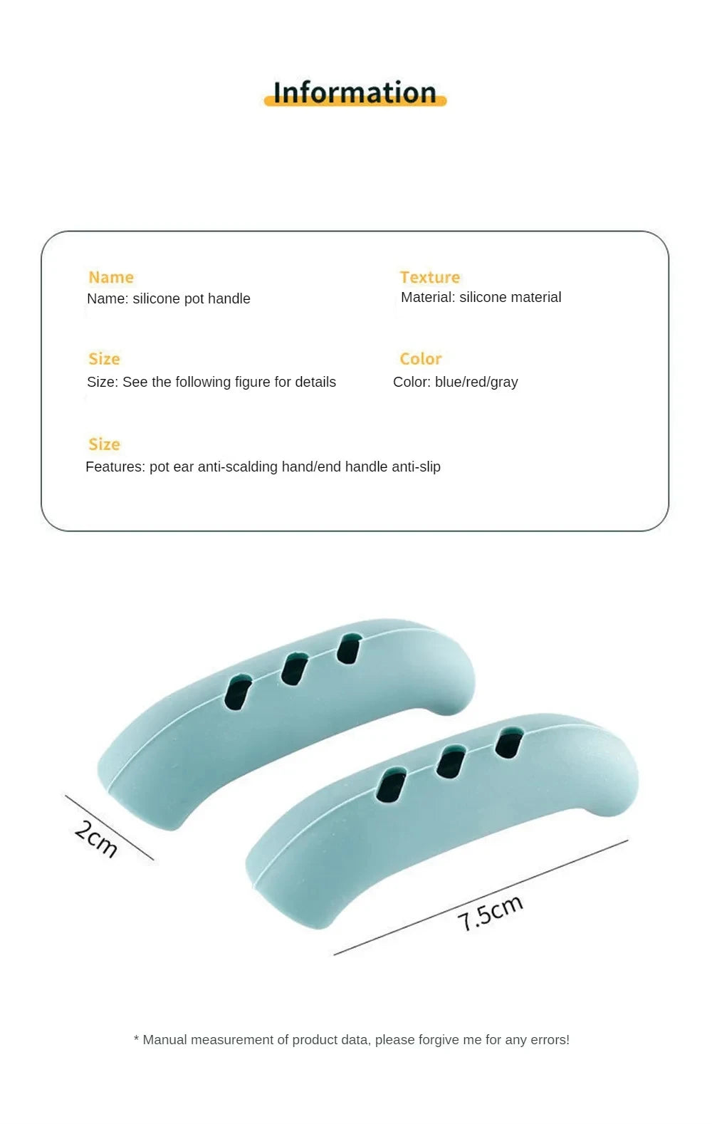 Capa de Silicone para Cabo de Panela – 2 ou 8 Peças Antiderrapantes e Isolantes de Calor para Panelas, Caçarolas e Vaporizadores